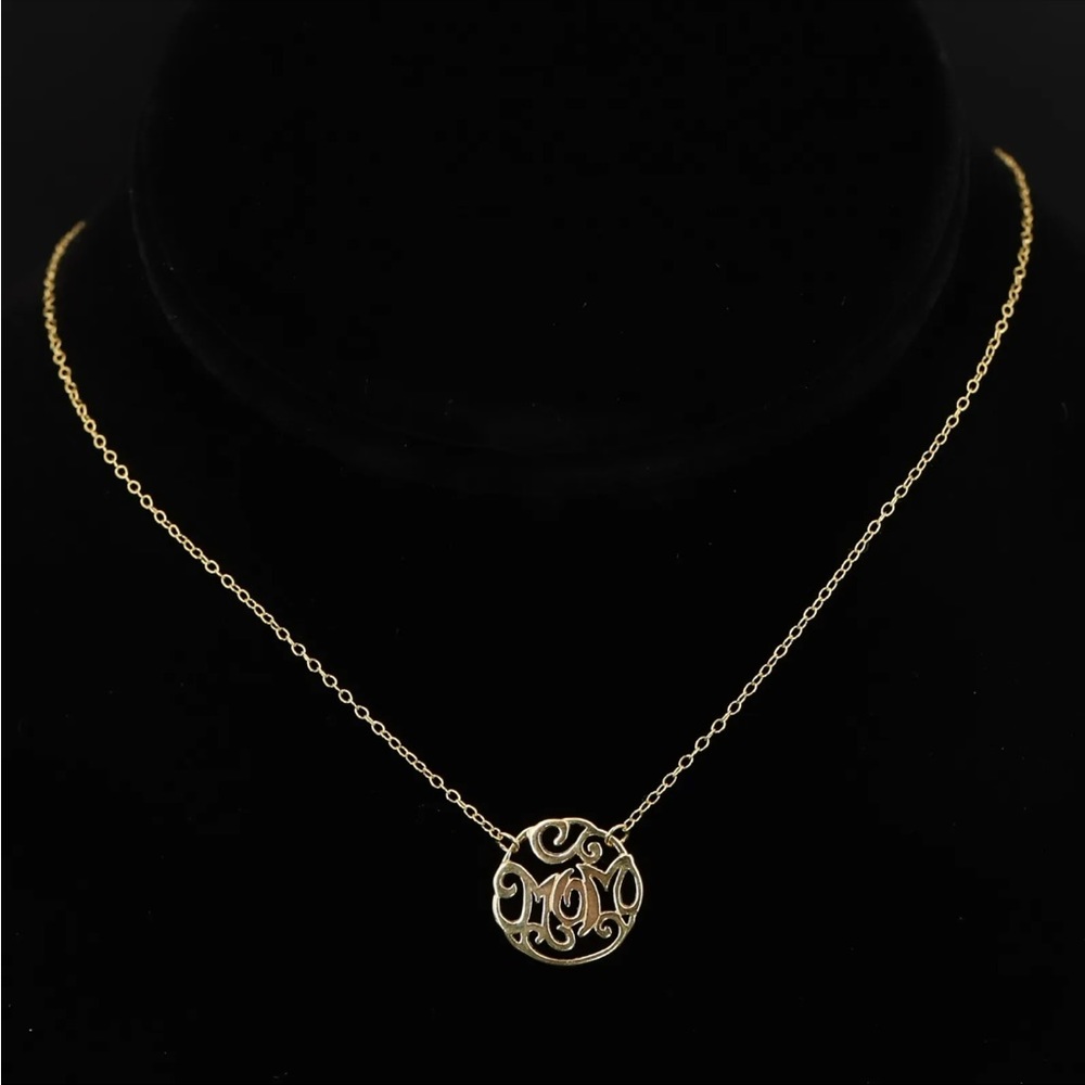 NEW Sterling Silver - Mom Filigree Openwork Pendant 18" Chain Necklace - 1g - Picture 2 of 5